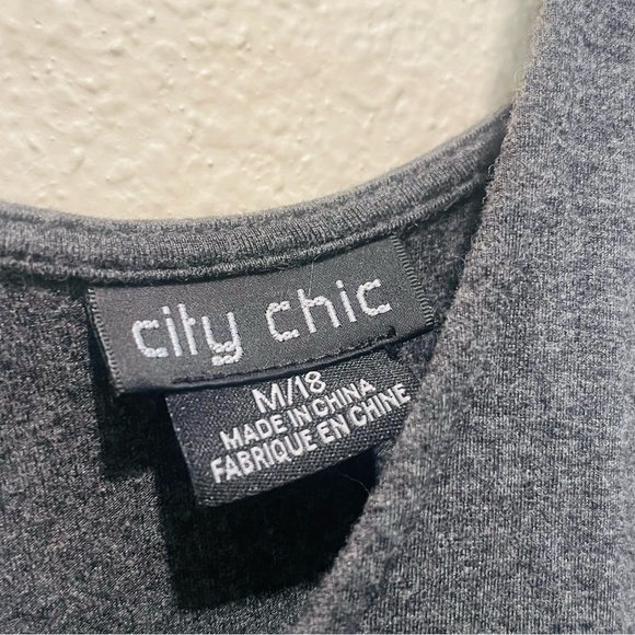 City Chic Romper Grey Size M/18 - Picture 3 of 4
